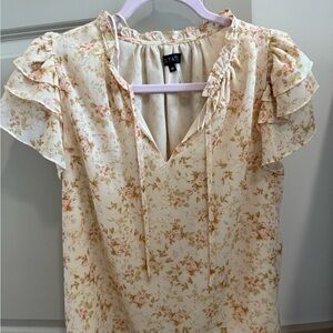 1. State Floral Cream Women's Top